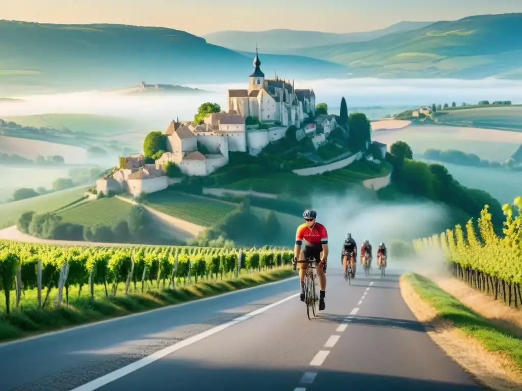 Un paseo en bicicleta por los viñedos franceses en un tour gastronómico