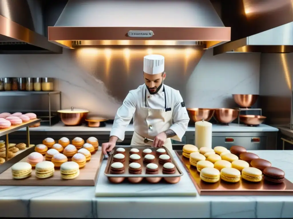 Una pastelería francesa en el cine: chefs elaboran eclairs, macarons y croissants, todo en una atmósfera de arte y tradición