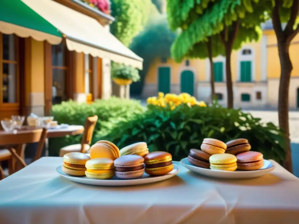 Disfrutando postres franceses en la dieta junto a la pareja en un café al aire libre en el sur de Francia