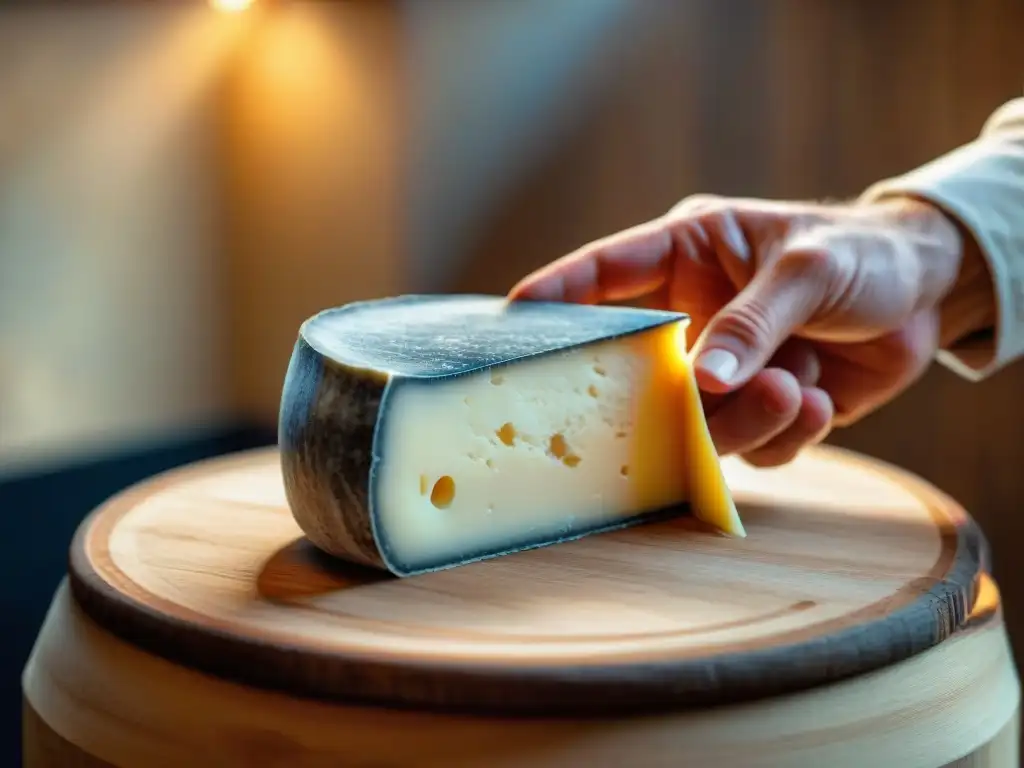 Proceso artesanal: manos expertas en la historia del queso Morbier entre capas de ceniza y queso fresco