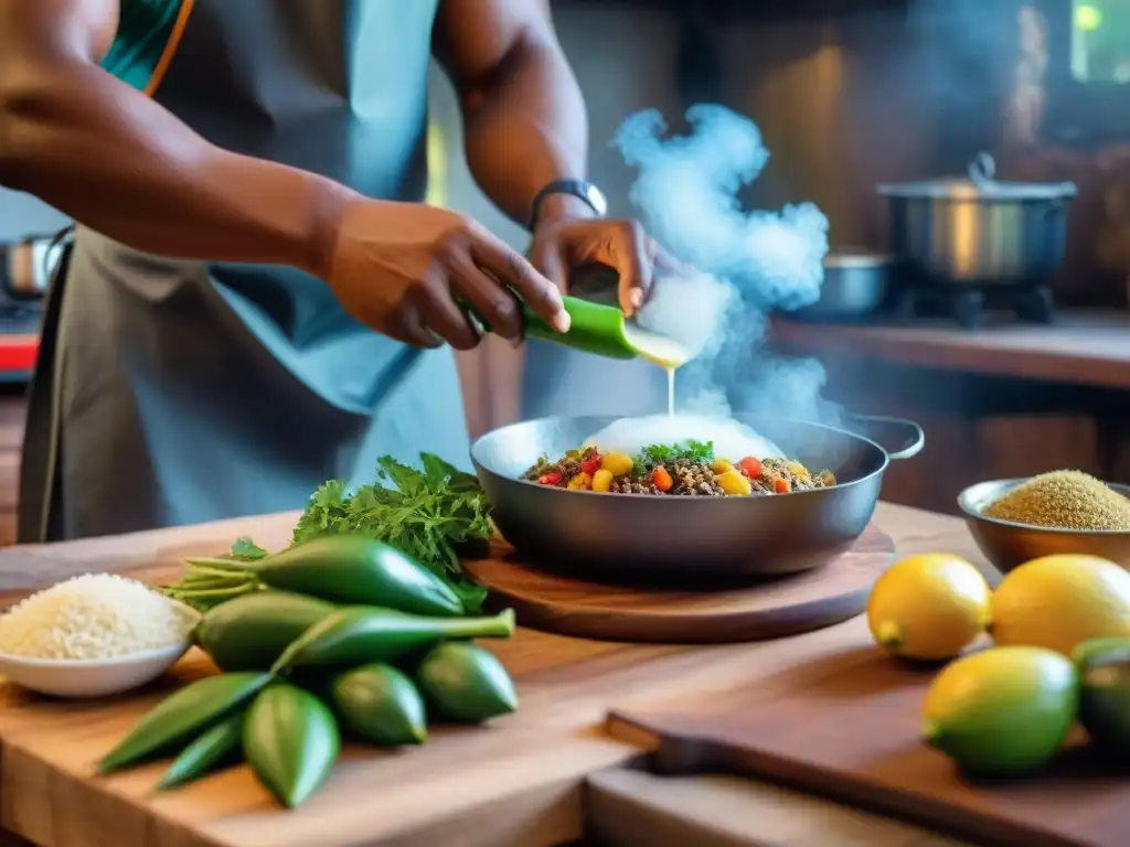 Preparando recetas tradicionales de Mayotte en una cocina rústica