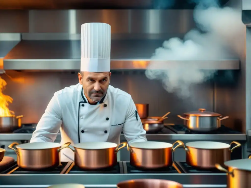 Un renombrado chef francés en su cocina parisina crea con intensidad