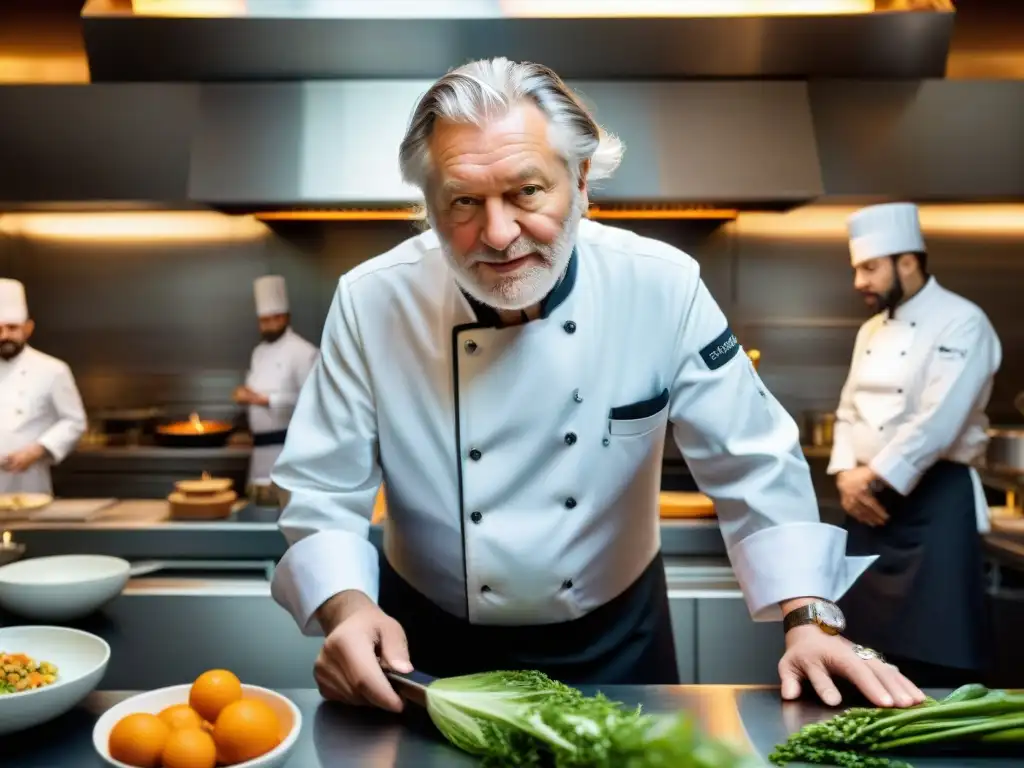 El renombrado chef Pierre Gagnaire en su icónica cocina parisina, creando con pasión e innovación gastronómica francesa