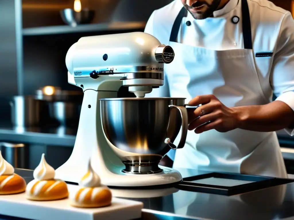 Un repostero francés experto crea una deliciosa obra maestra con la mejor batidora para repostería