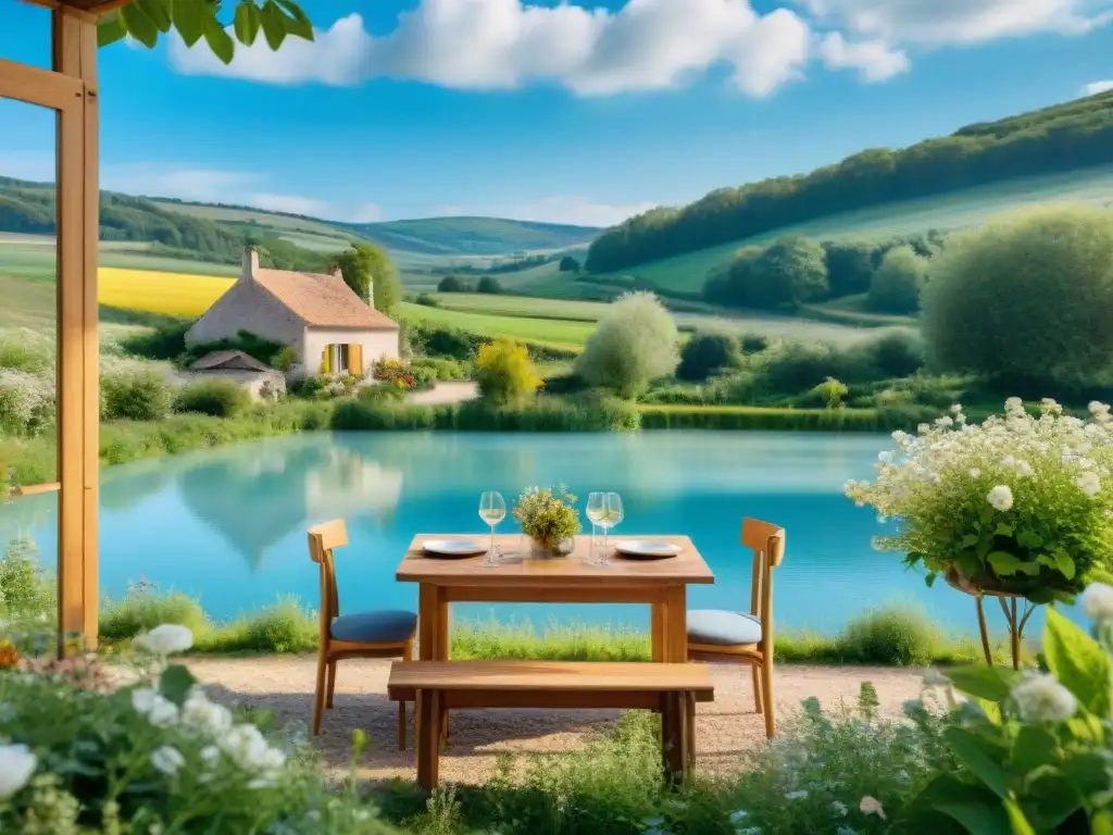 Un restaurante ecofriendly en Francia rodeado de exuberante naturaleza y un lago sereno