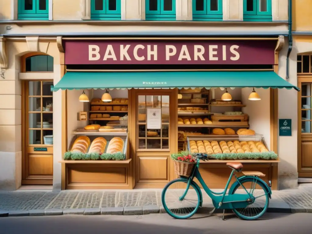 Un rincón encantador de una panadería francesa en un pueblo pintoresco