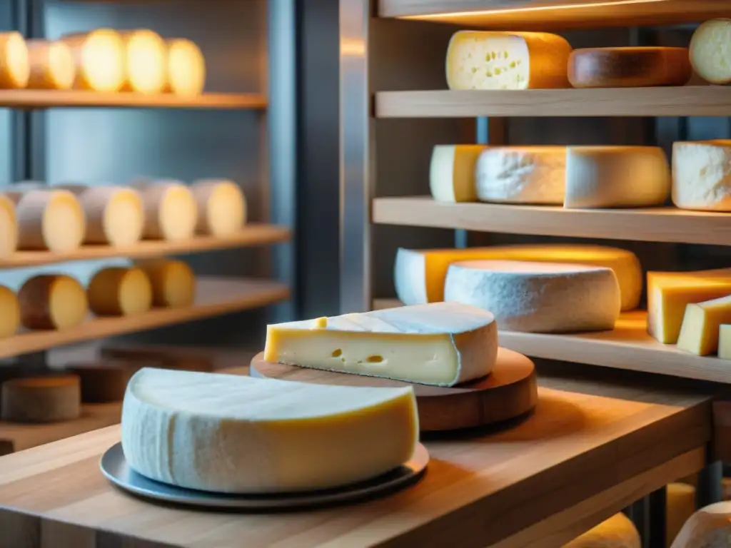 Robótica en corte de quesos: Fusión entre tecnología y tradición en una escena de alta precisión en una fromagerie francesa