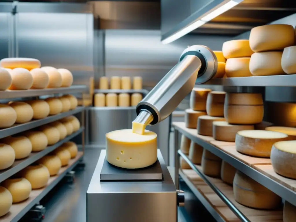 Robótica moderna en la elaboración de queso francés, fusionando tradición y tecnología en el futuro de los quesos franceses