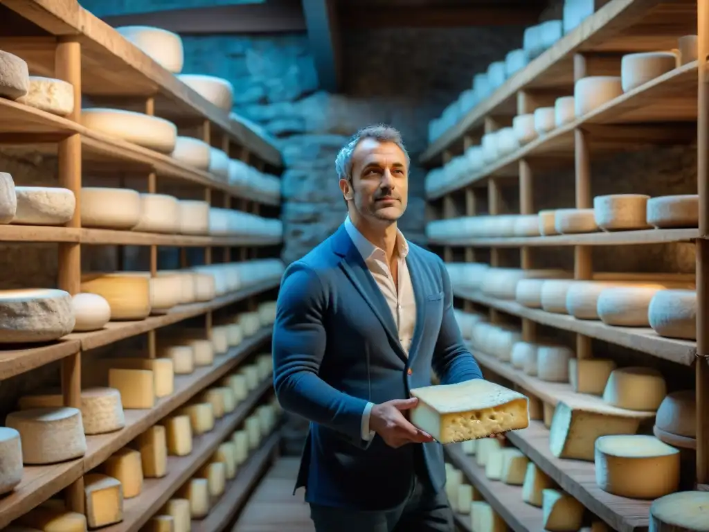 Explora la Ruta del queso en Francia en una bodega de queso azul en Auvergne