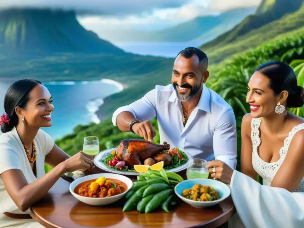 Disfruta de los sabores tradicionales de Reunión en una colorida reunión familiar criolla