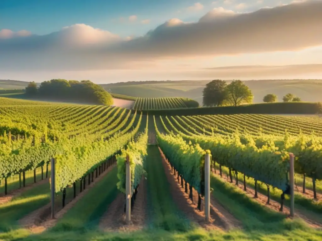 Sommeliers disfrutando de la cata de vinos en los viñedos de Borgoña al atardecer