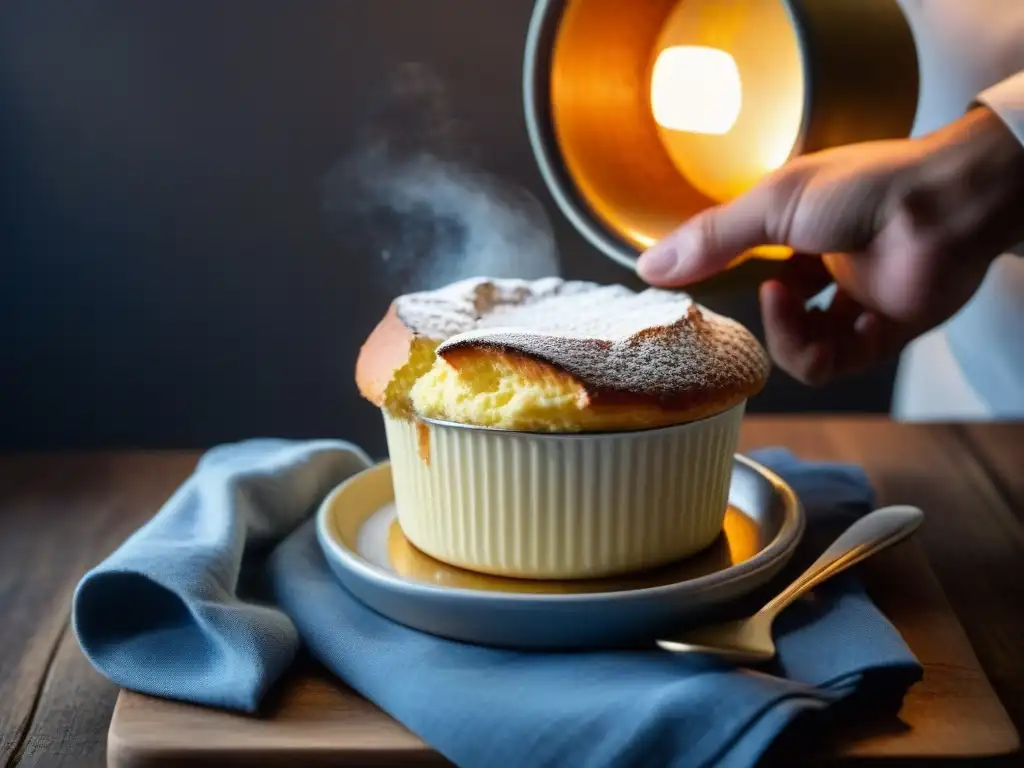 Un soufflé perfectamente subido y dorado, con textura esponjosa y vapor, revela los secretos para su perfección