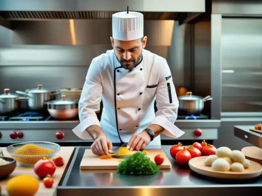 Un talentoso chef en una cocina del Suroeste francés innovadora, fusionando tradición y modernidad en sus platos