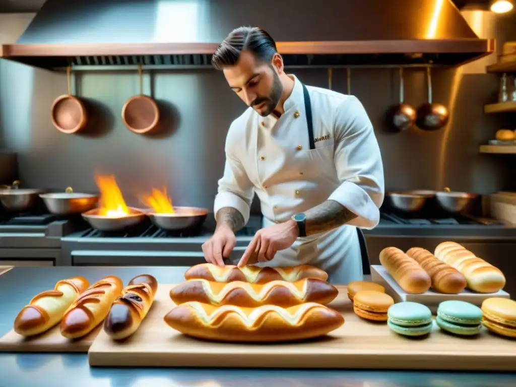 Talleres de cocina francesa: Chef experto en una cocina francesa enseña a principiantes mientras preparan postres