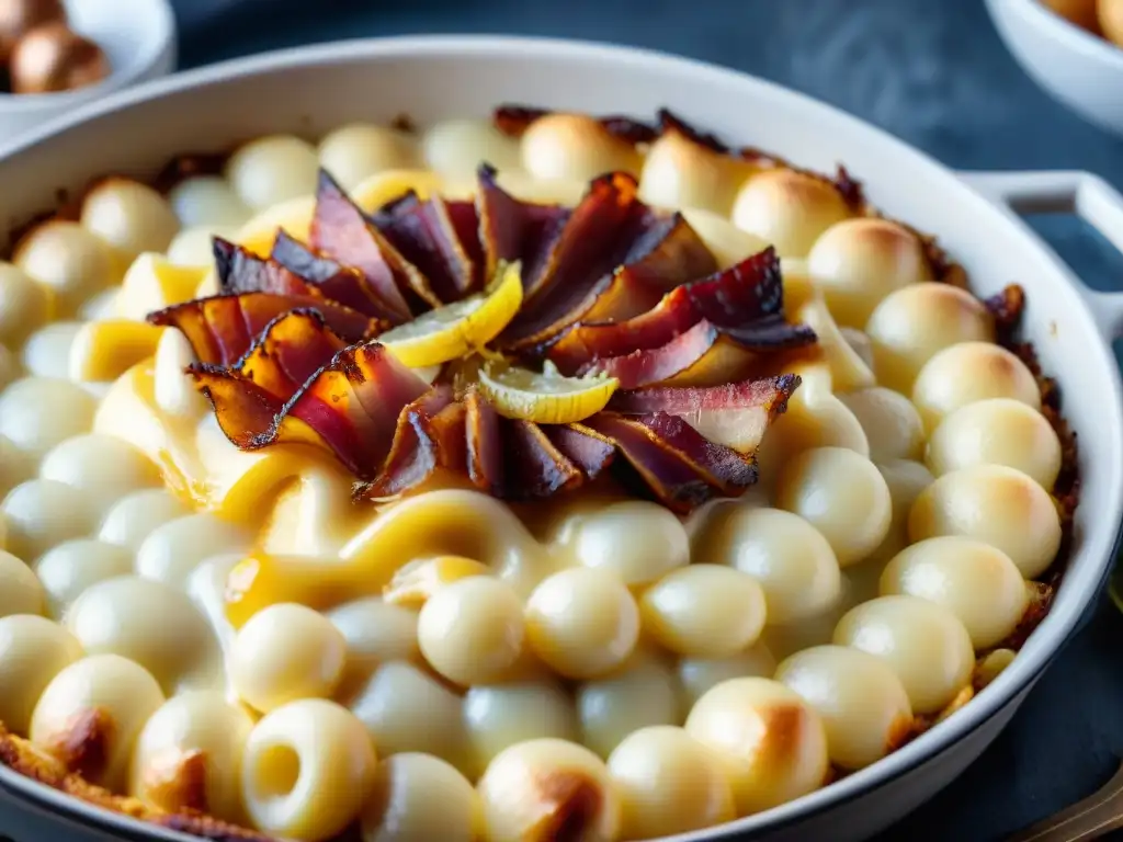 Tartiflette receta fácil Ródano-Alpes: un festín dorado de queso Reblochon derretido, bacon crujiente y cebolla caramelizada