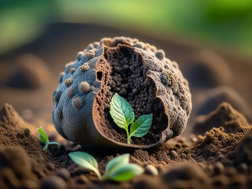 Un tesoro culinario: trufa negra Périgord en su entorno natural, listo para deleitar con su aroma y sabor