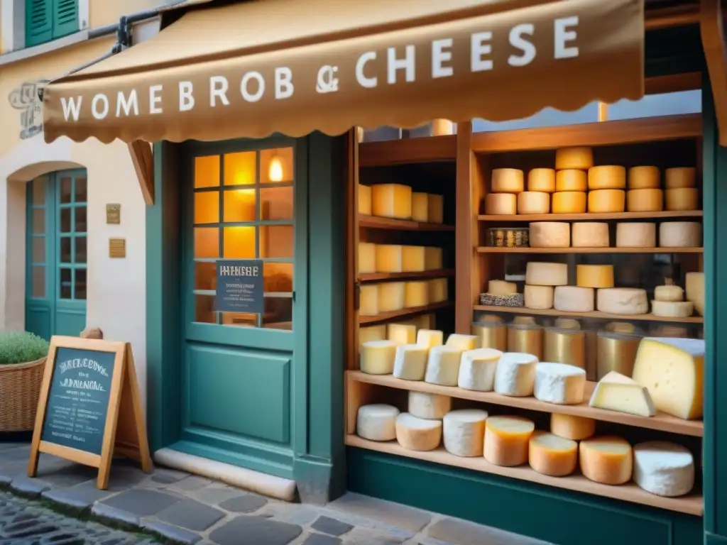 Una tienda de quesos franceses tradicionales y deliciosos en un encantador pueblo