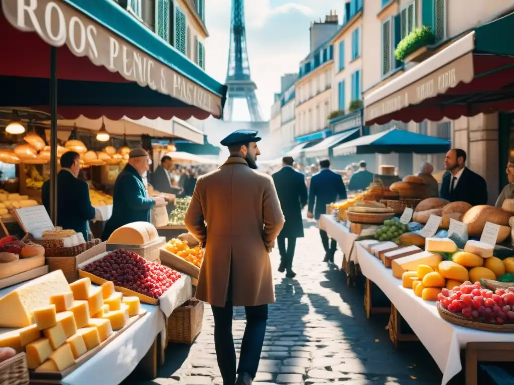 Tour en bicicleta por mercados gastronómicos: un animado mercado francés lleno de colores, sabores y encanto parisino