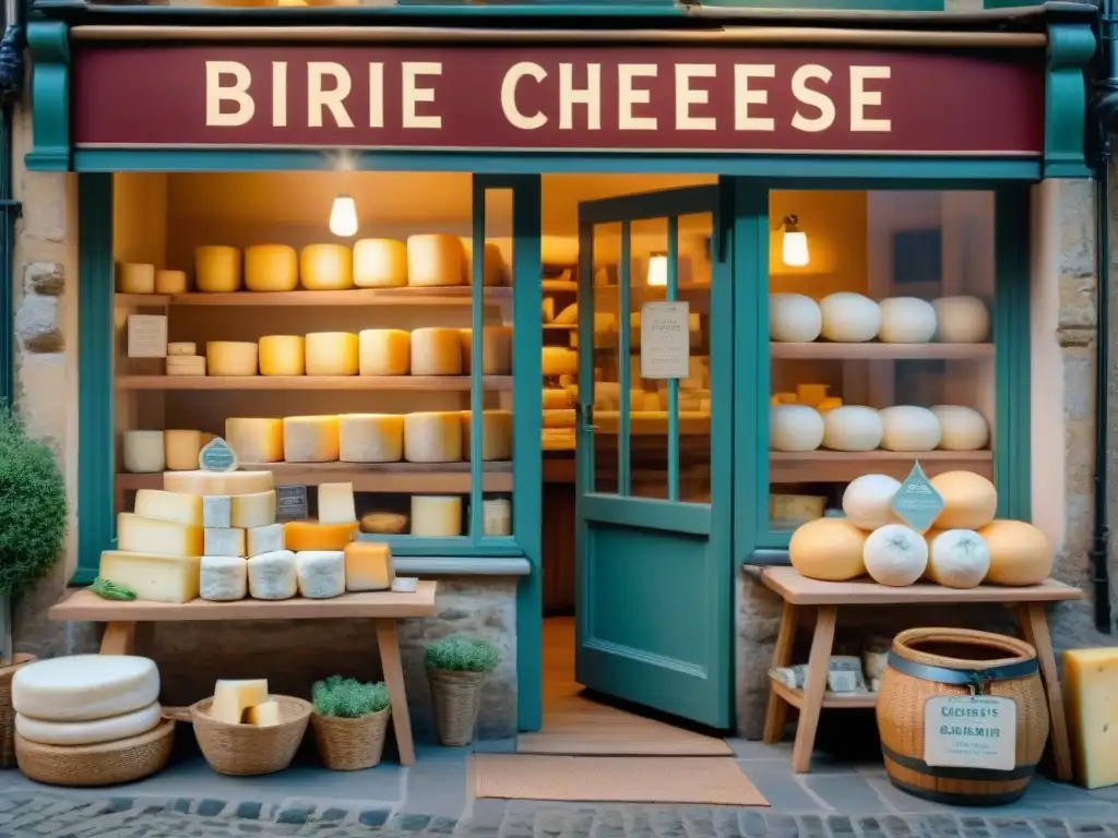 Descubre la tradición de las mejores tiendas de quesos franceses en una encantadora tienda de queso en una calle empedrada