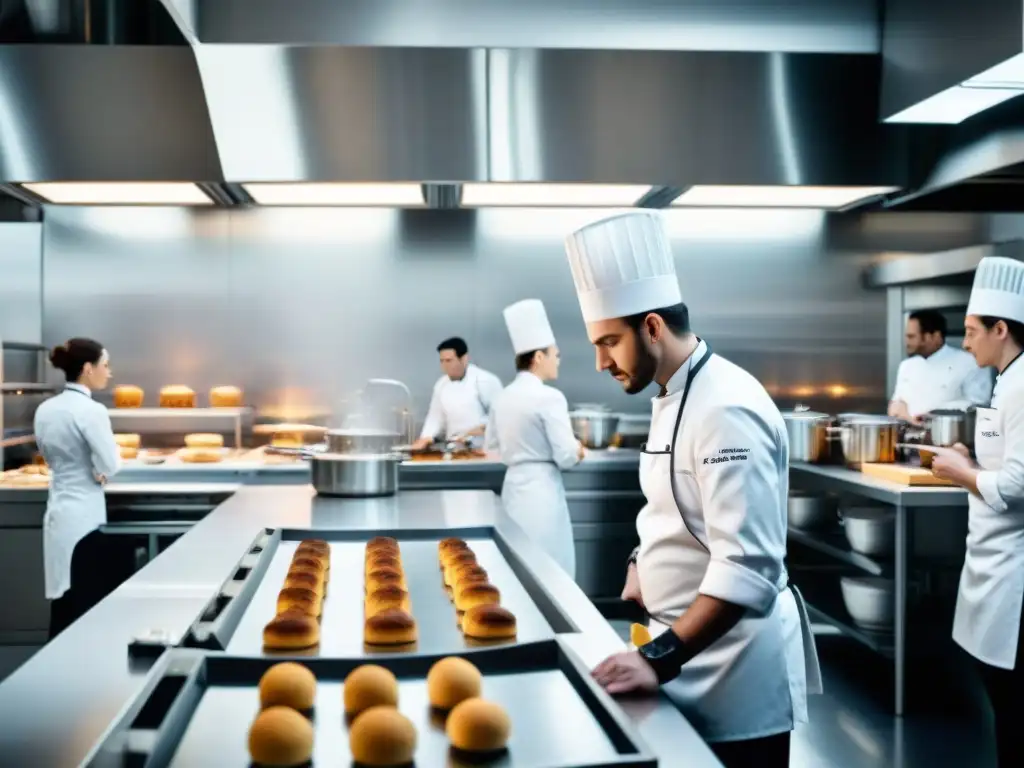 Vibrante aula de Tecnología Culinaria en escuela francesa: estudiantes crean innovadoras recetas guiados por chef
