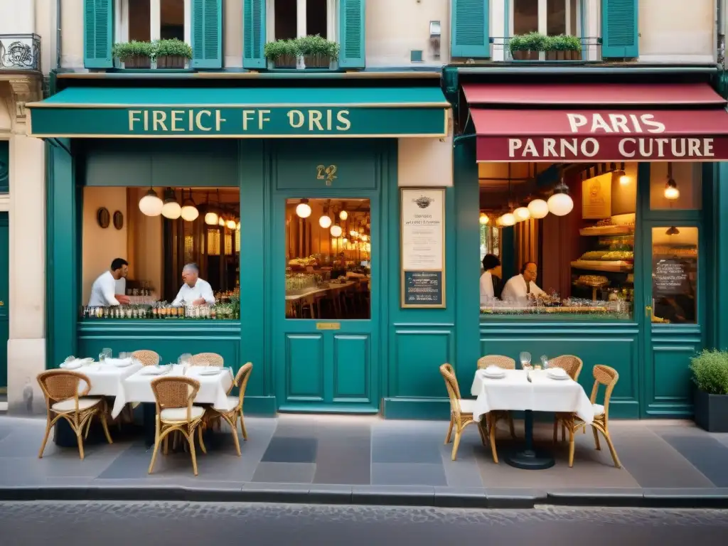 Vibrante escena de bistrós parisinos con encanto, donde la gastronomía cobra vida