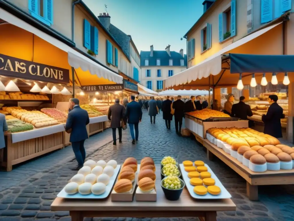 Descubre la vibrante escena culinaria francesa en un bullicioso mercado al aire libre