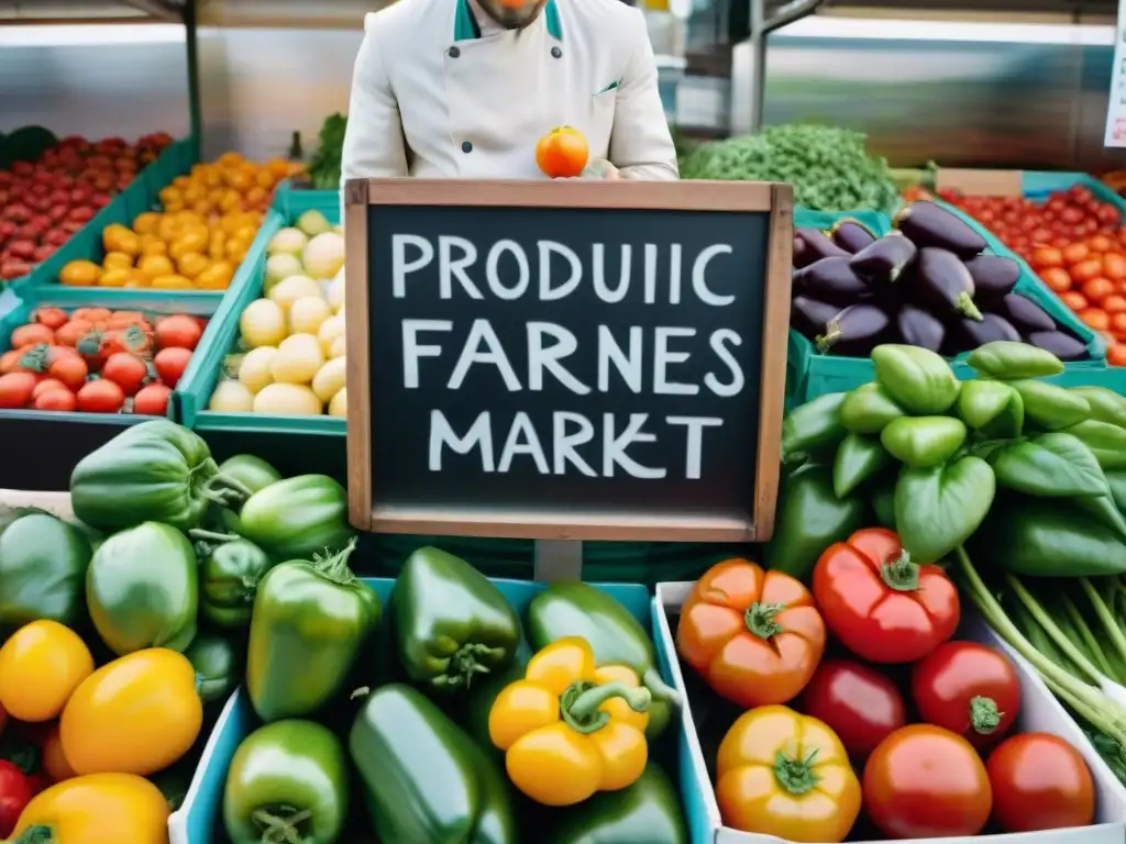 Una vibrante escena de mercado en Francia muestra la revolución orgánica en la gastronomía francesa