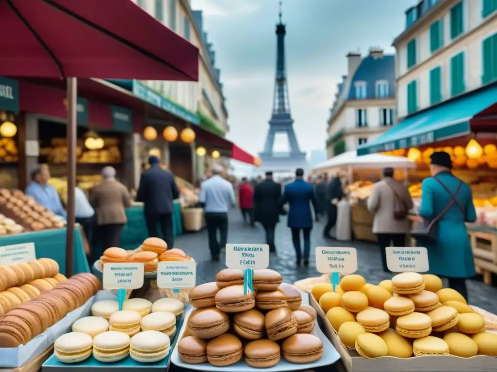 Disfruta de la vibrante Gastronomía francesa tradicional y moderna en un bullicioso mercado parisino