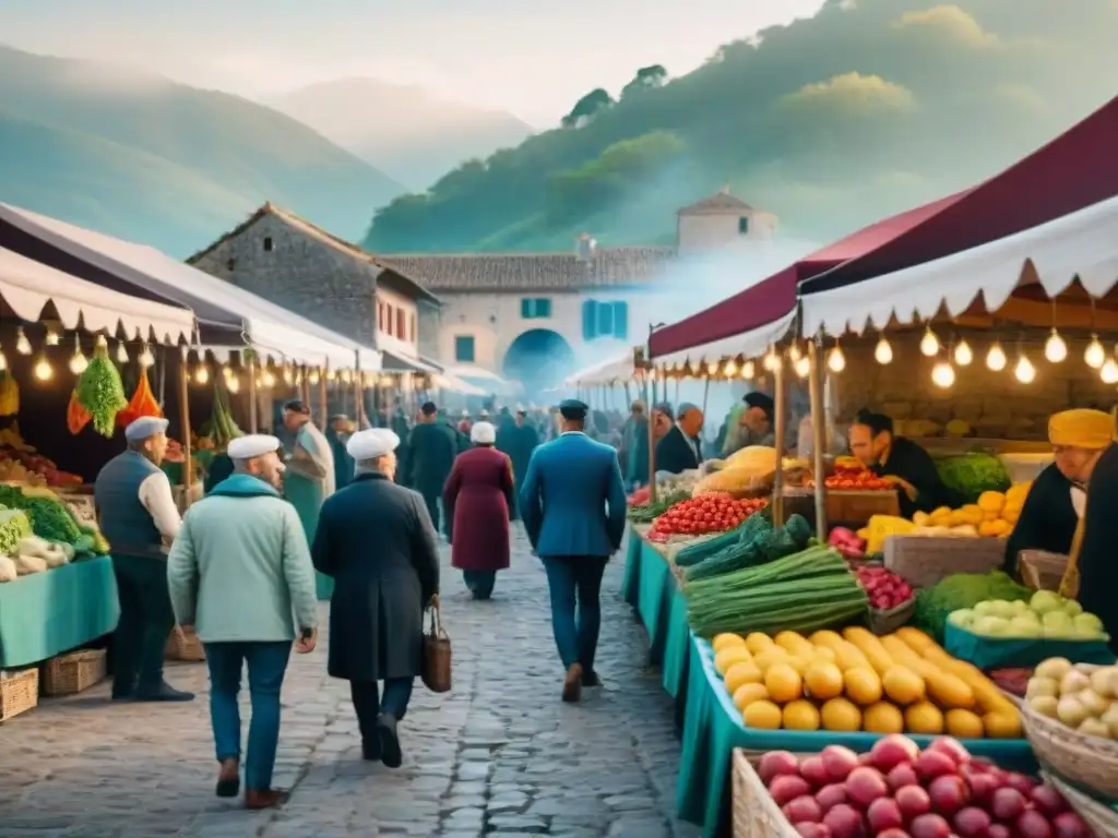 Vibrante mercado al aire libre en Borgoña con innovaciones culinarias