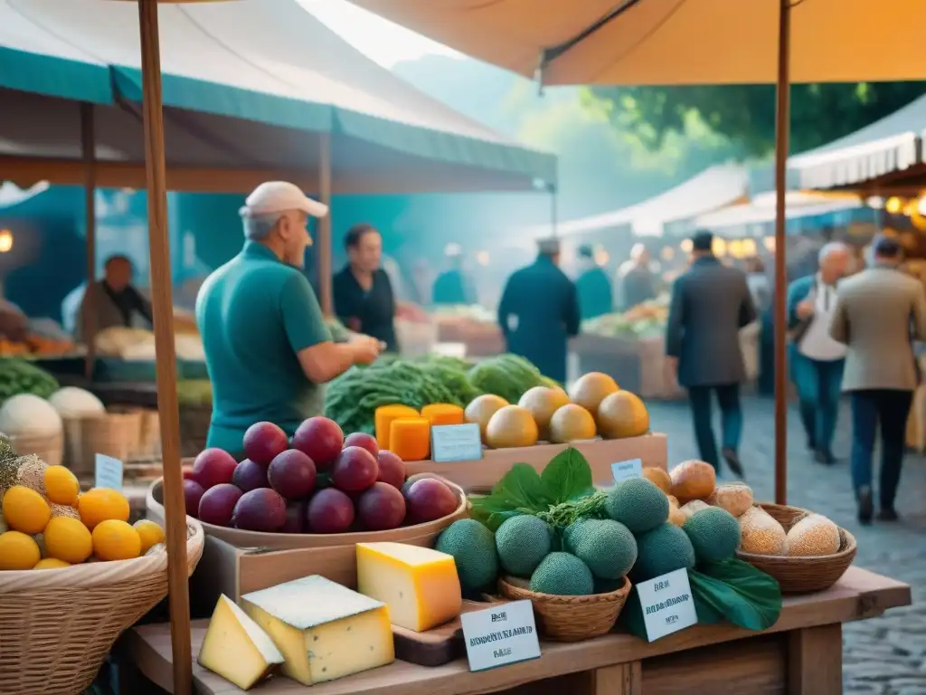 Un vibrante mercado al aire libre en Languedoc, Sur de Francia, rebosante de gastronomía local y ambiente auténtico