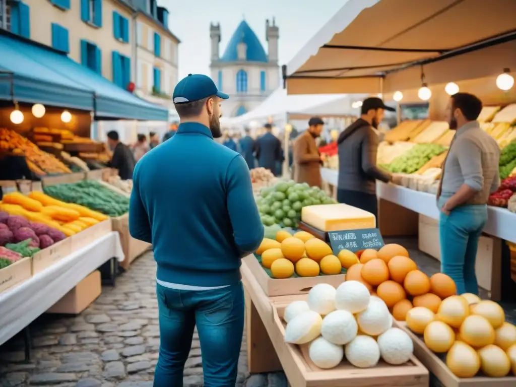 Vibrante mercado francés con innovaciones culinarias en gastronomía francesa