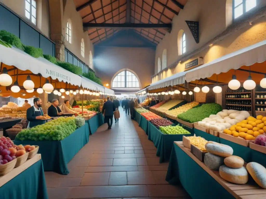 Vibrante mercado francés en Languedoc con chefs, vinos y gastronomía local