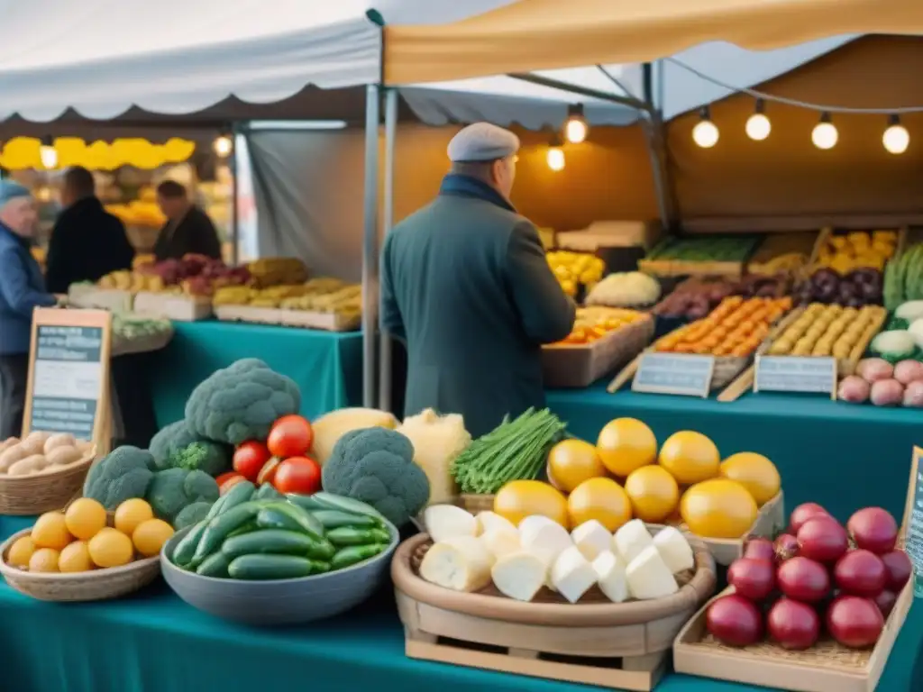 Vibrante mercado en Bretaña con influencia celta en gastronomía