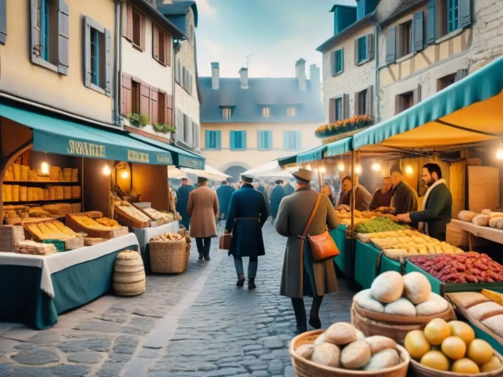 Un vibrante mercado medieval en Francia con delicias francesas