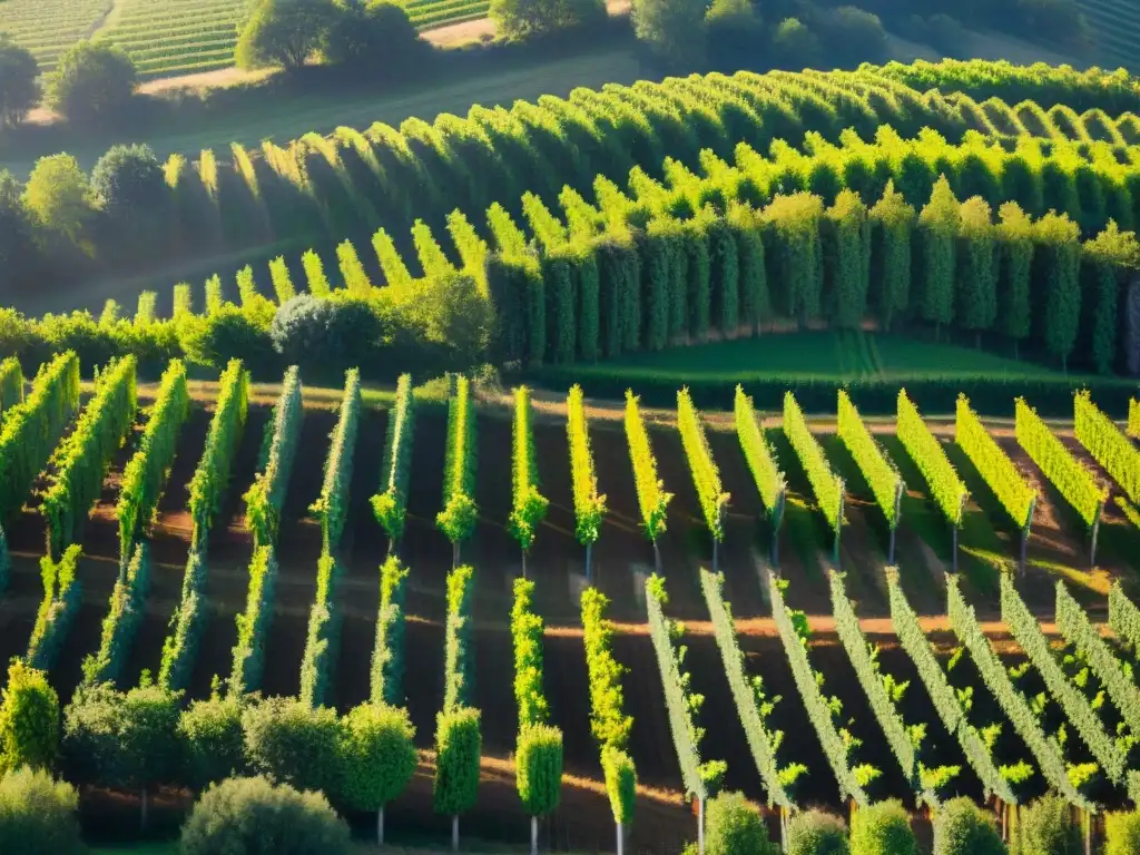 Vibrante terroir de viñedos en Bordeaux, Francia, bañados por el sol