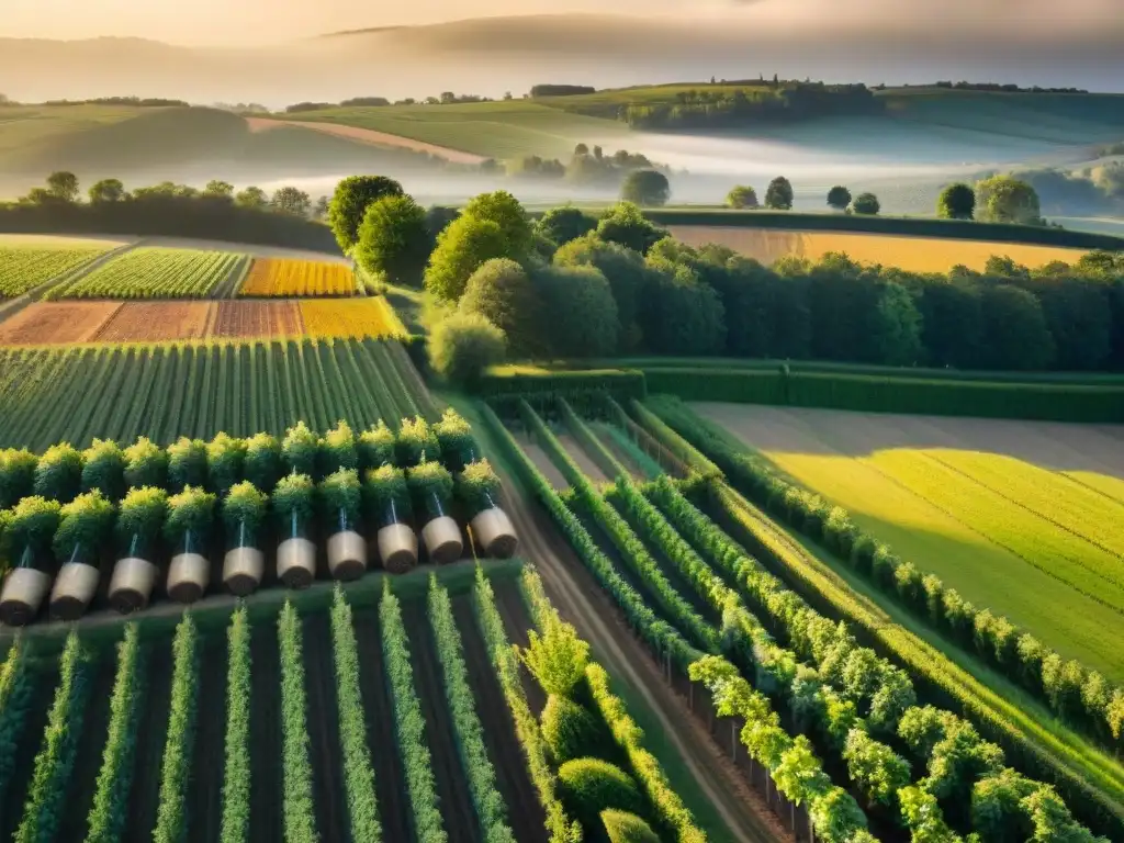 Vibrantes viñedos en Armagnac con alambique de cobre, reflejando las diferencias entre Armagnac y Cognac