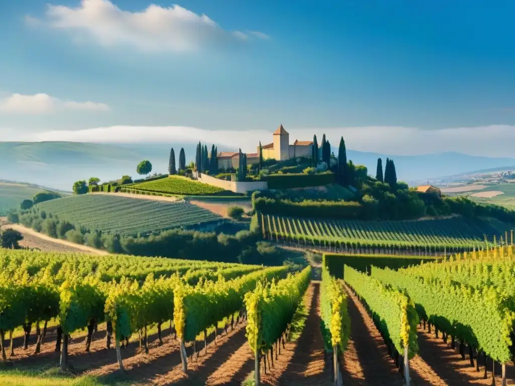 Vibrantes viñedos de ChâteauneufduPape bajo el cálido sol provenzal