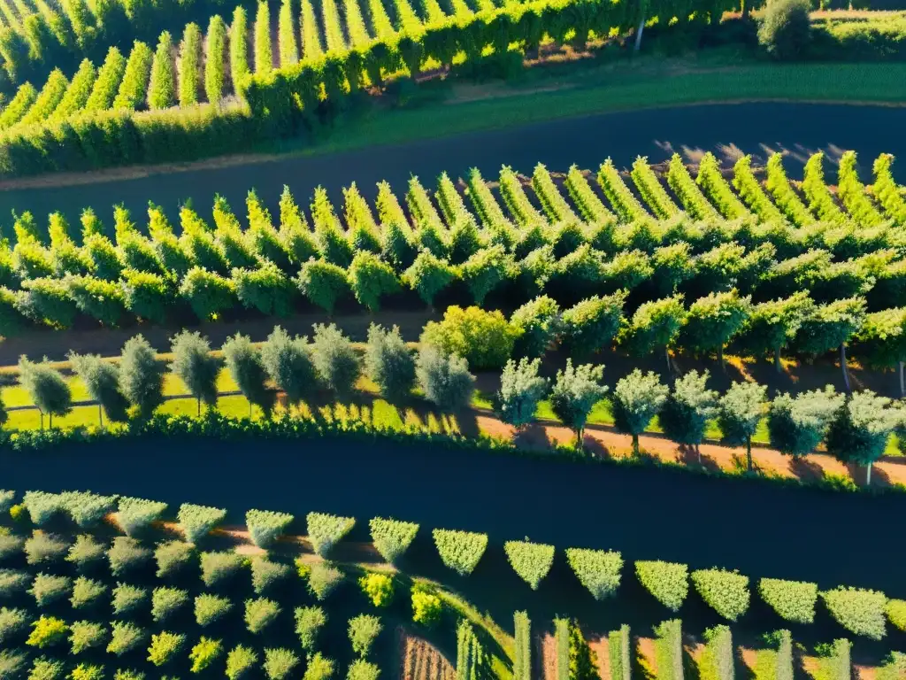 Vibrantes viñedos en colinas de Burgundy, Francia