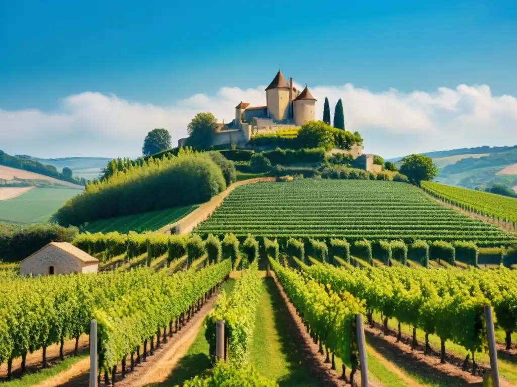 Un viñedo pintoresco en la campiña francesa: vino orgánico, tradición y gastronomía