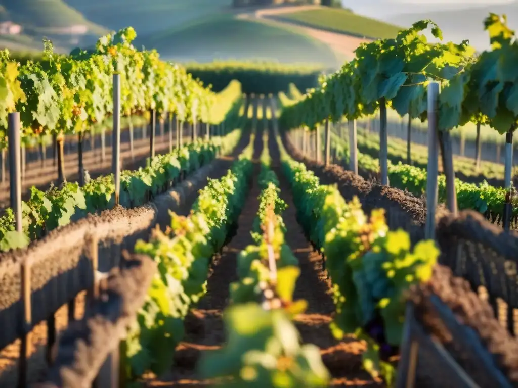 Viñedo en Provenza bañado por el sol de verano, mostrando la influencia del terroir en el sabor del Rosado de Provenza vino