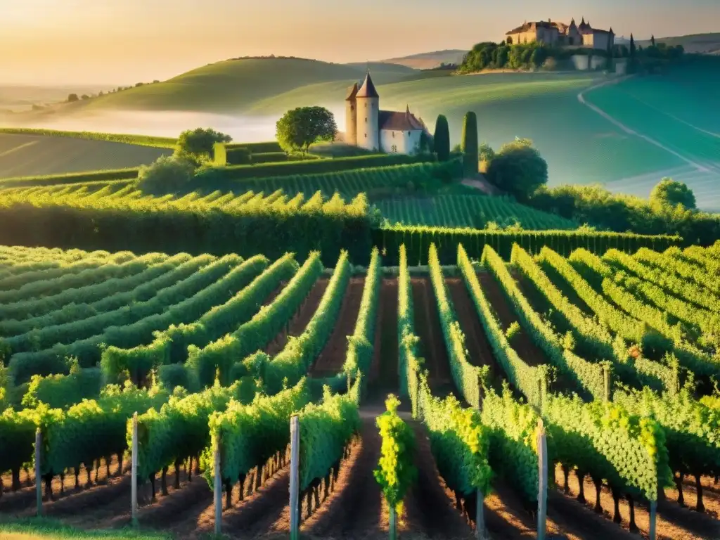 Viñedo vibrante en Francia con certificaciones sostenibilidad agricultura francesa