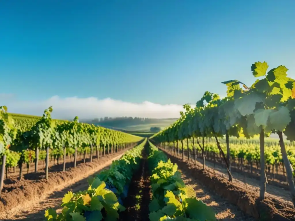 Viñedos biodinámicos en la región de Borgoña, Francia