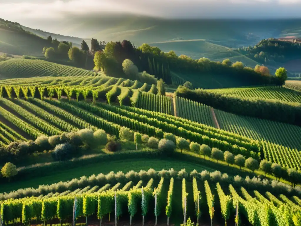 Vinedos de Crémant d'Alsacia champagne espumoso, terruño pintoresco y pueblos históricos