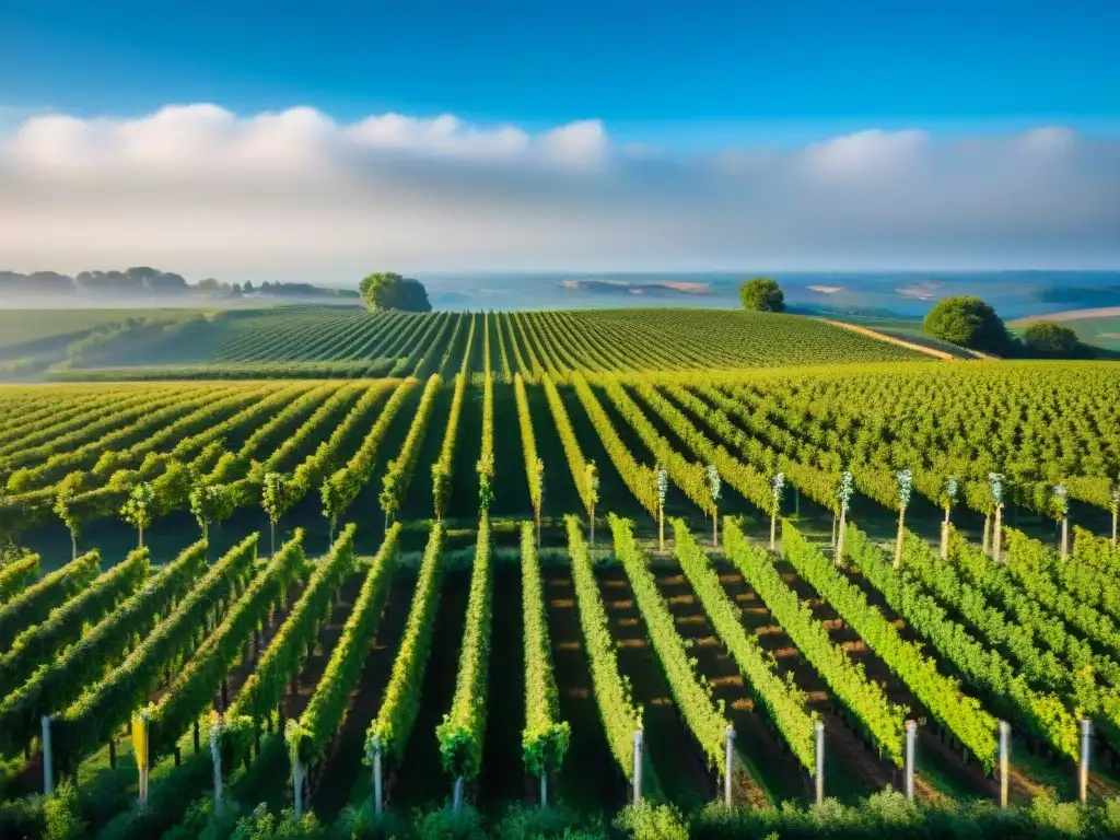 Viñedos de Champagne con impacto del clima cambiante en la producción de vino