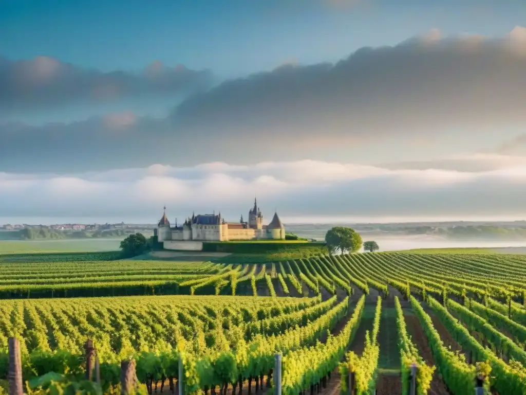 Viñedos exquisitos de Bordeaux, Francia, con su terroir único y châteaux históricos