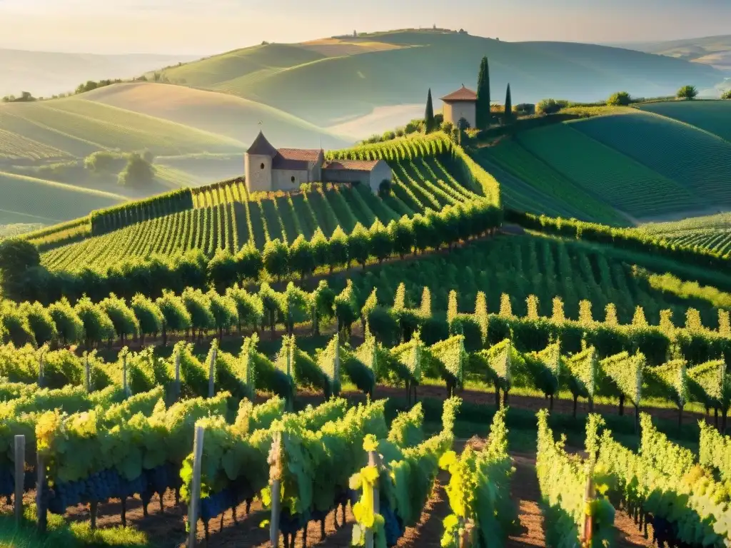 Viñedos de Gamay en Beaujolais Nouveau, Borgoña: tradición vinícola con historia y belleza natural