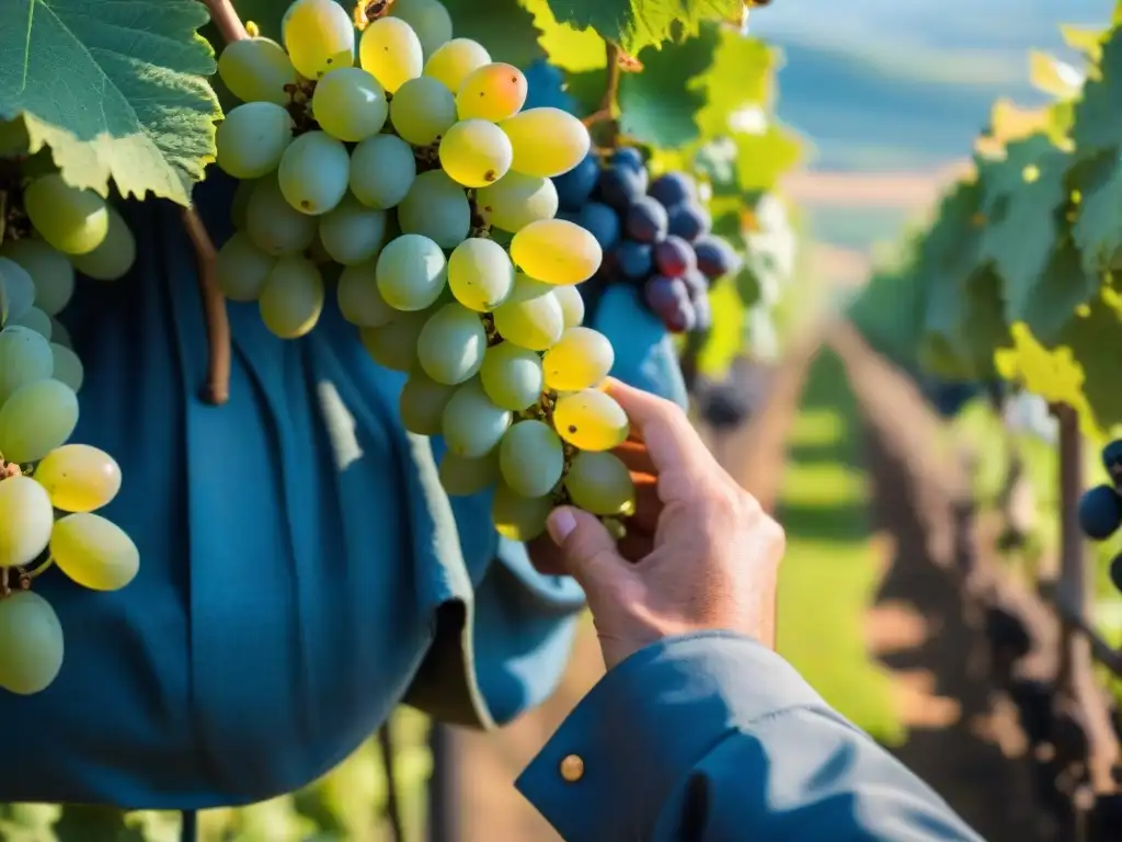 Vinos orgánicos potencian sabores cocina francesa en viñedo durante cosecha