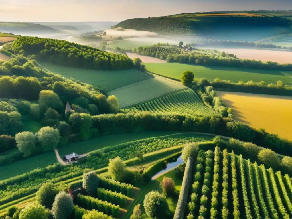 Vista aérea impresionante de restaurante en río con mesas elegantes en Borgoña, Francia