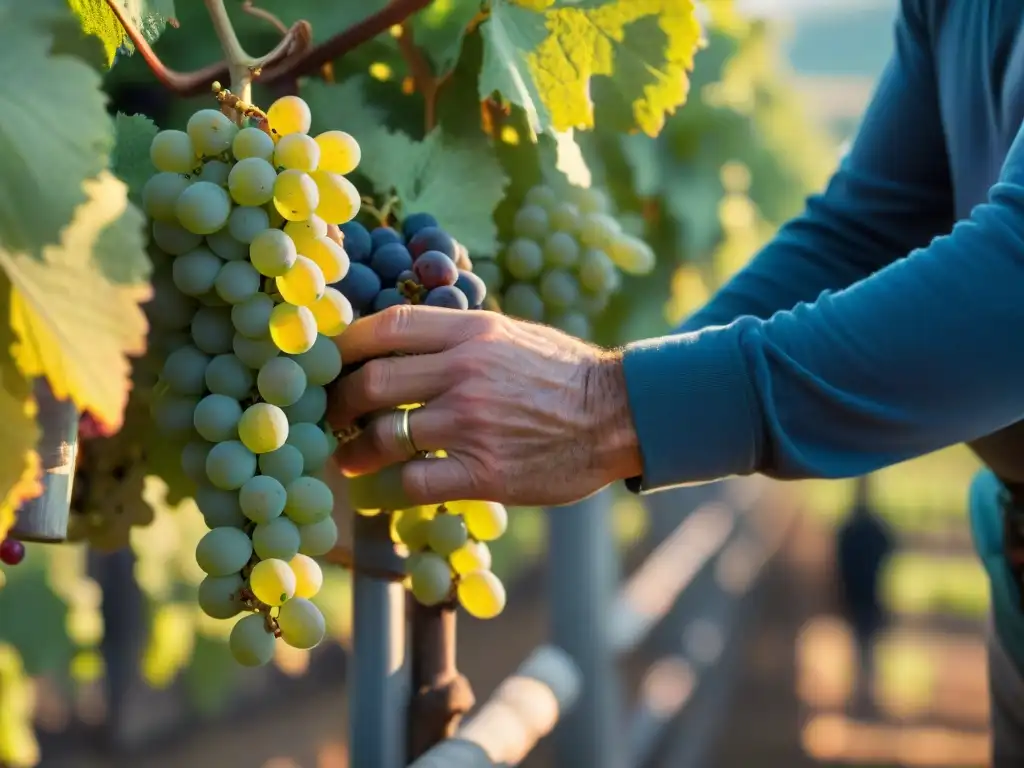 Un viticultor cuida con esmero las vides biodinámicas en un viñedo francés